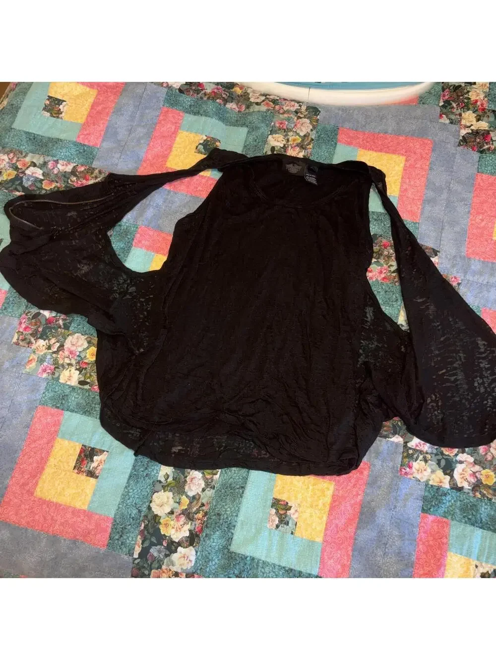 Harley-Davidson Womans 1W Double Layer Built in Tank Top Long Sleeve Zip Front - Picture 5 of 8